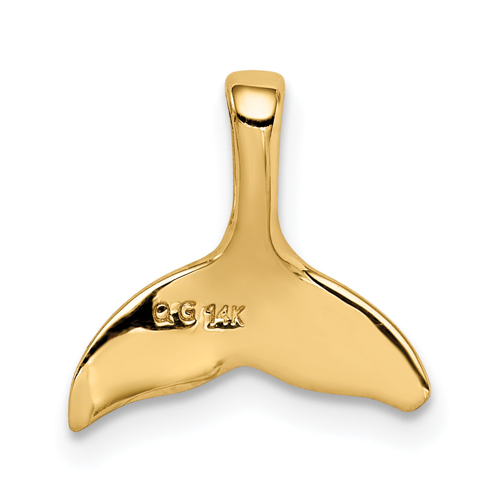 14K Yellow Gold Whale Tail Chain Slide