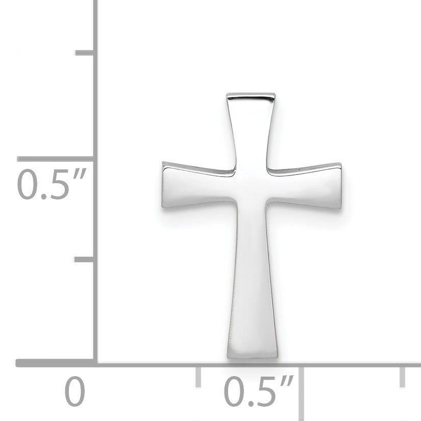 14K White Gold Polished Cross Chain Slide