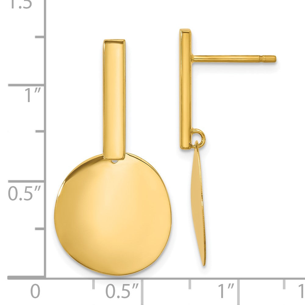 14K Yellow Gold Polished Drop Post Earrings