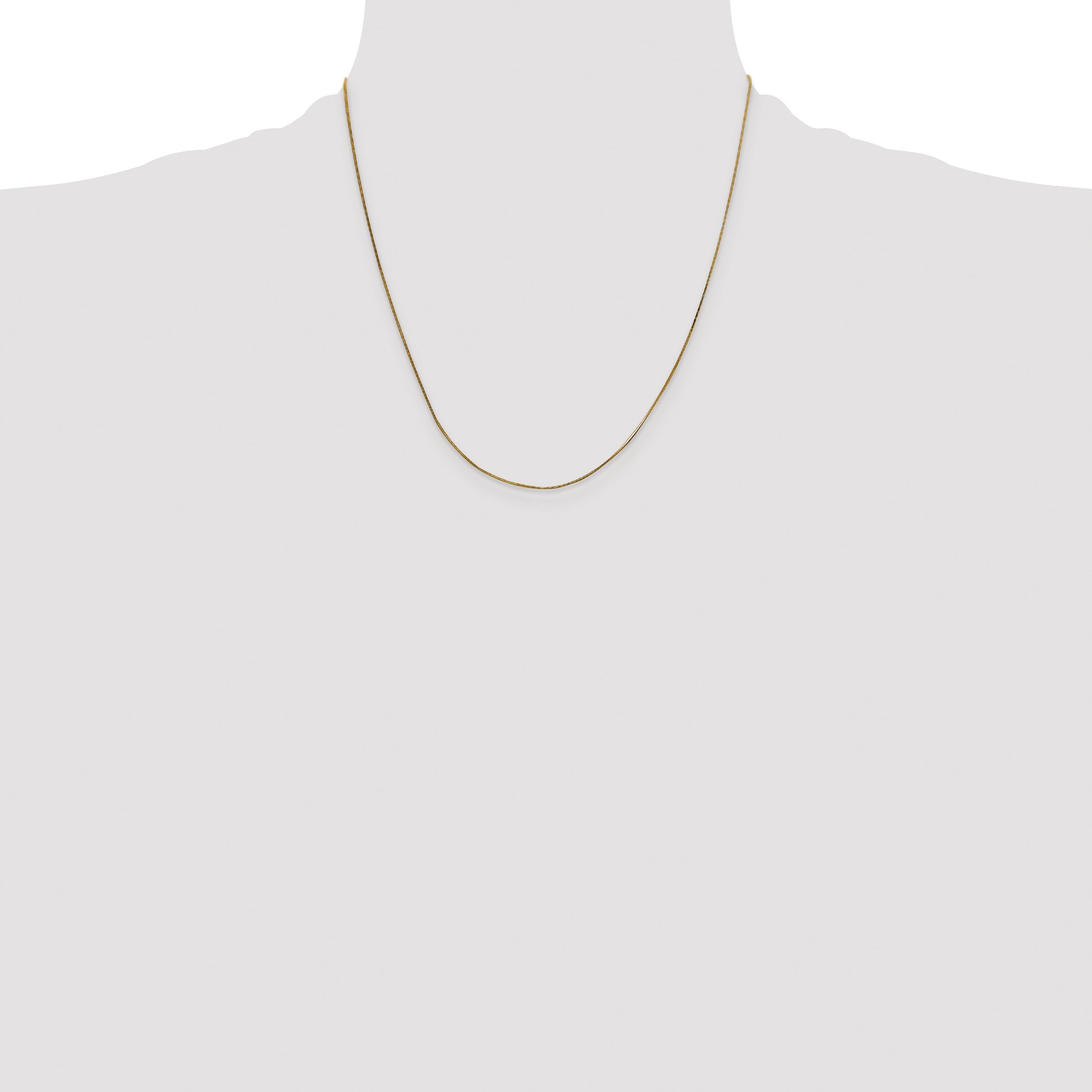 14K Yellow Gold 20 Inch .5mm Octagonal Snake With Lobster Clasp Chain Necklace