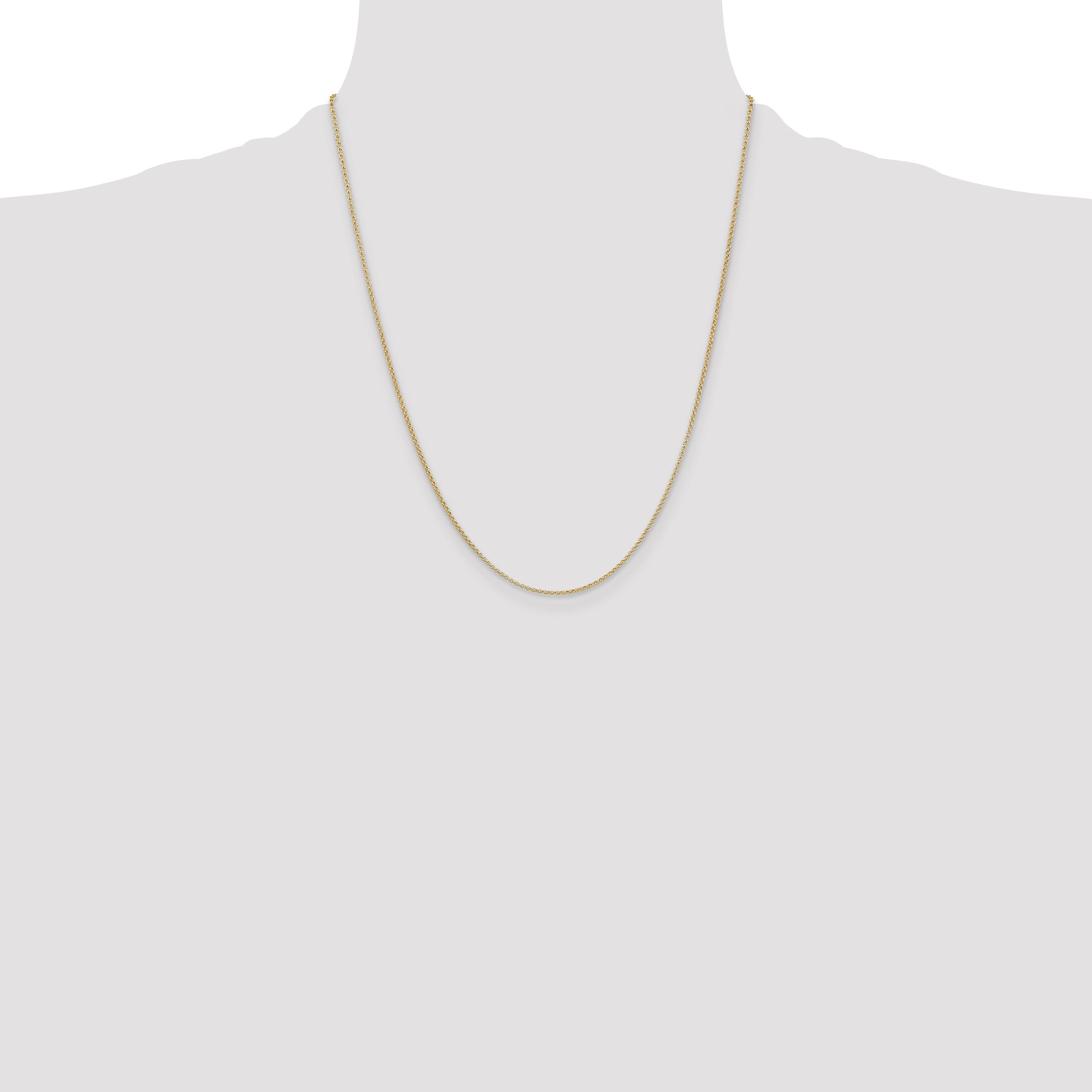 22 Inch 14K 1.55mm Rolo Pendant Chain Necklace