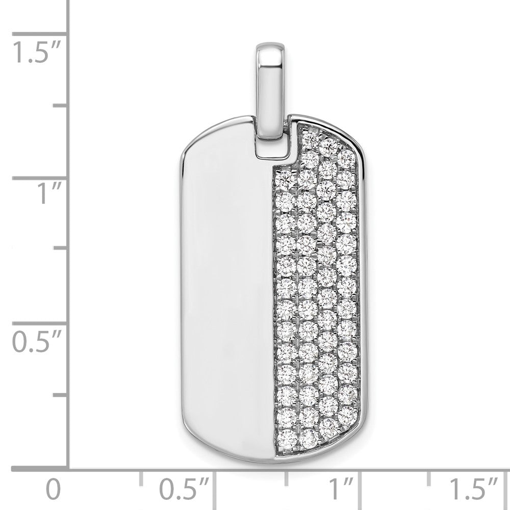 14K White Gold True Origin Men'S 1 Carat Lab Grown Diamond Vs D E F Dog Tag Pendant