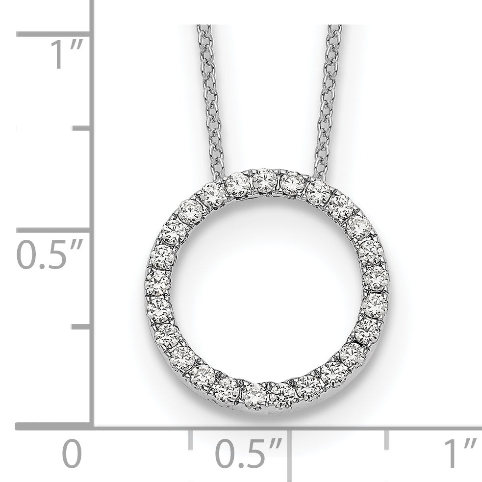 14K White Gold True Origin 1/2 Carat Lab Grown Diamond Vs Def 18 Inch Eternity Pendant Necklace