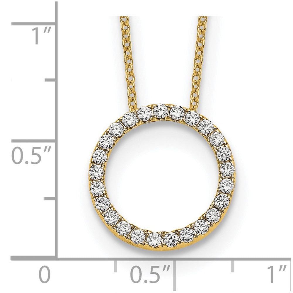 14K Yellow Gold True Origin 1/2 Carat Lab Grown Diamond Vs Def 18 Inch Eternity Pendant Necklace