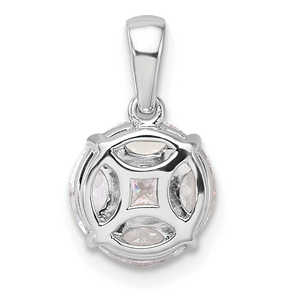 14k White Gold 1 Ct. Lab Grown Diamond VS/SI+ G+ Round and Marquise Pendant