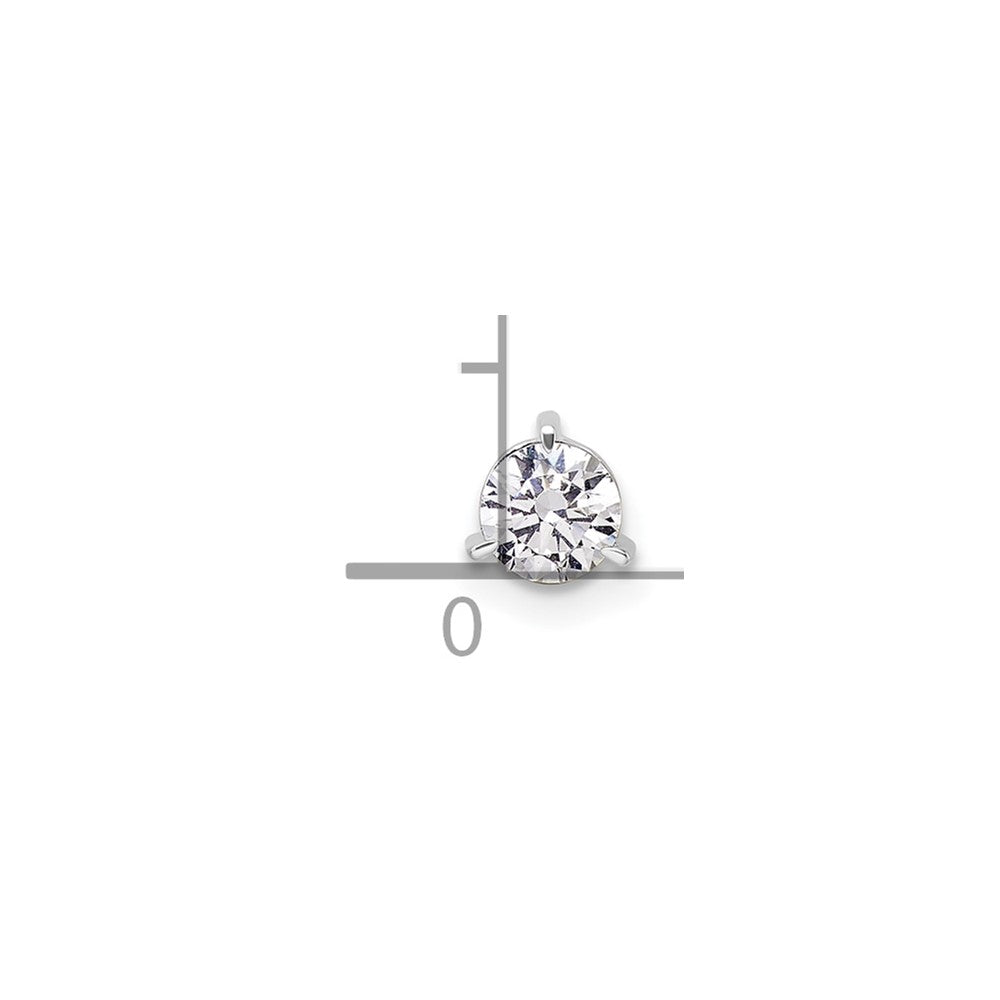 14k White Gold 3/8 Ct. Lab Grown Diamond VS/SI+ G+ Round Complete Three Prong Chain Slide Pendant
