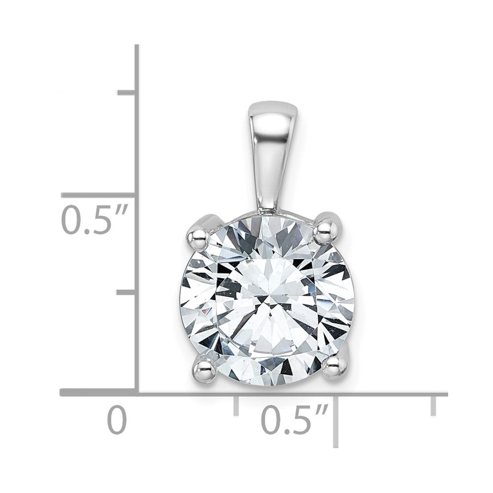 14k White Gold 5 Ct. Lab Grown Diamond VS/SI+ G+ Round Complete Four Prong Pendant