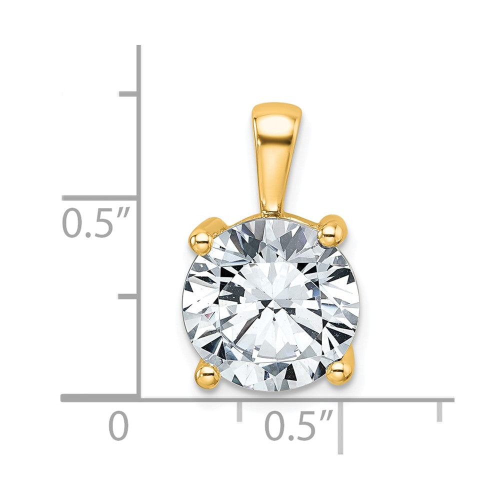 14k Yellow Gold 5 Ct. Certified Lab Grown Diamond VS/SI+ G+ Round Complete Four Prong Pendant