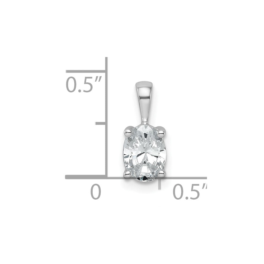 14k White Gold 3/4 Ct. Lab Grown Diamond VS/SI+ G+ Oval Complete Four Prong Pendant