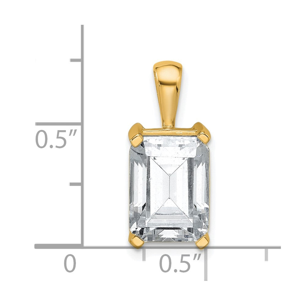 14k Yellow Gold 4 Ct. Certified Lab Grown Diamond VS/SI+ G+ Emerald Complete Four Prong Pendant