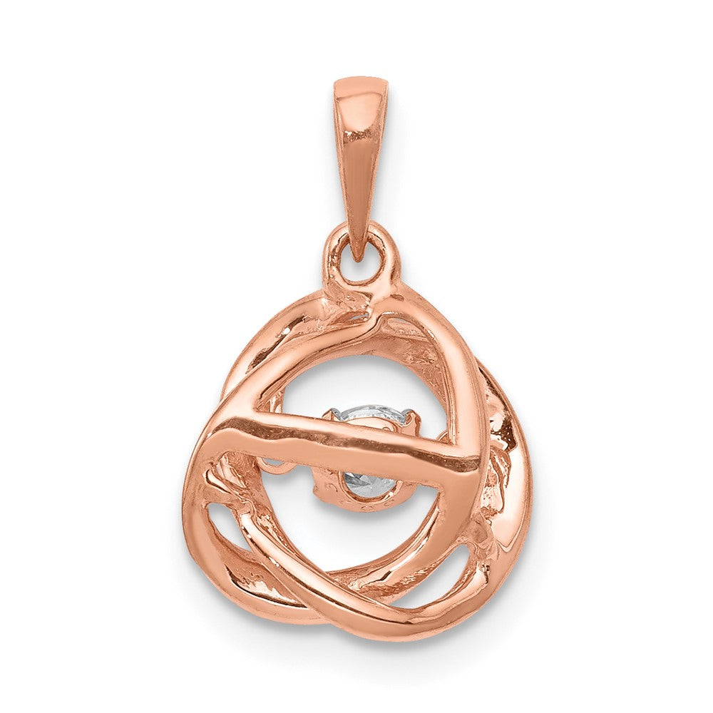 14k Rose Gold 1/5 Ct. Lab Grown Diamond VS/SI+ G+ Vibrant Intertwined Circles Pendant