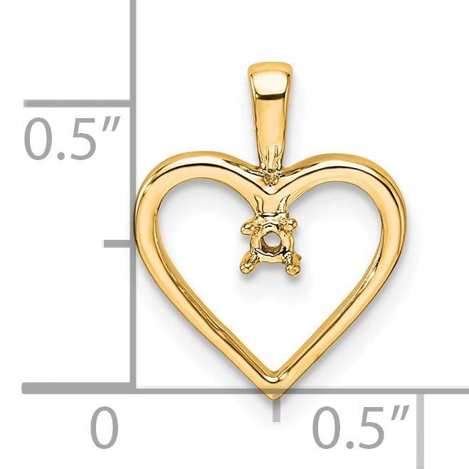 10K Yellow Gold Heart Pendant Mounting