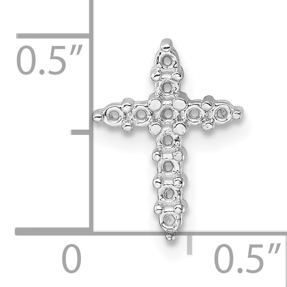 10K White Gold 10K Diamond Cross Pendant Mounting