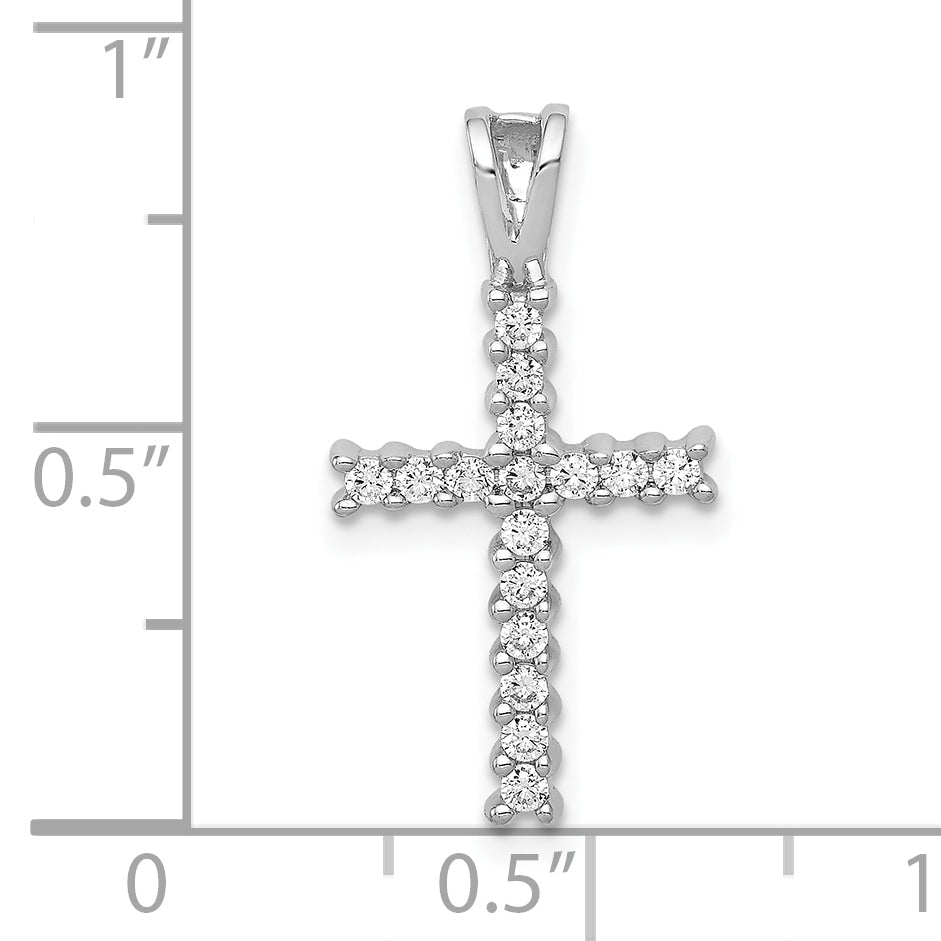 10K White Gold 10K 1/4Ct. Diamond Latin Cross Pendant