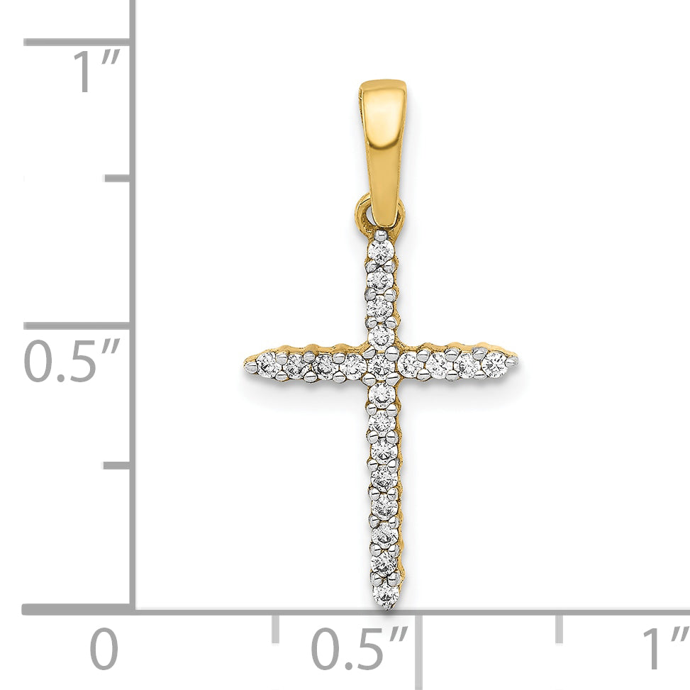 10K Yellow Gold 10K 1/6Ct. Diamond Cross Pendant