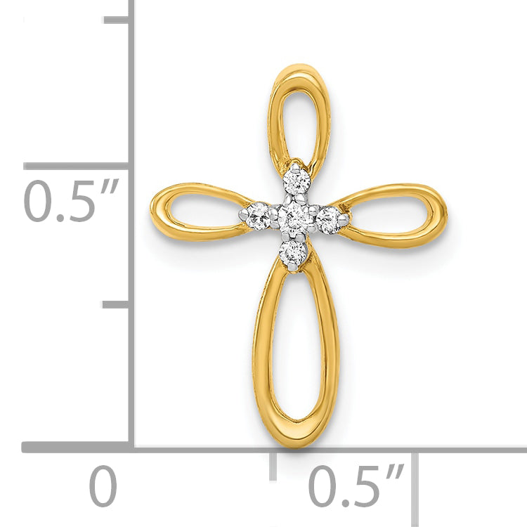 10K Yellow Gold 10K Diamond Cross Slide Pendant