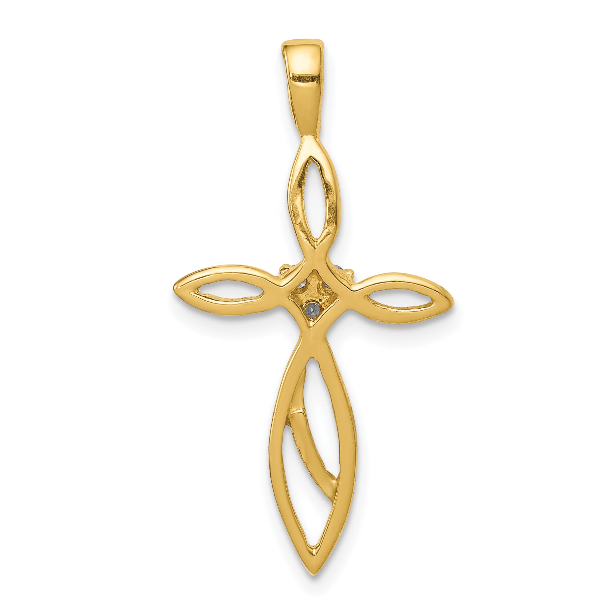 10K Yellow Gold 10K Aa Diamond Cross Pendant