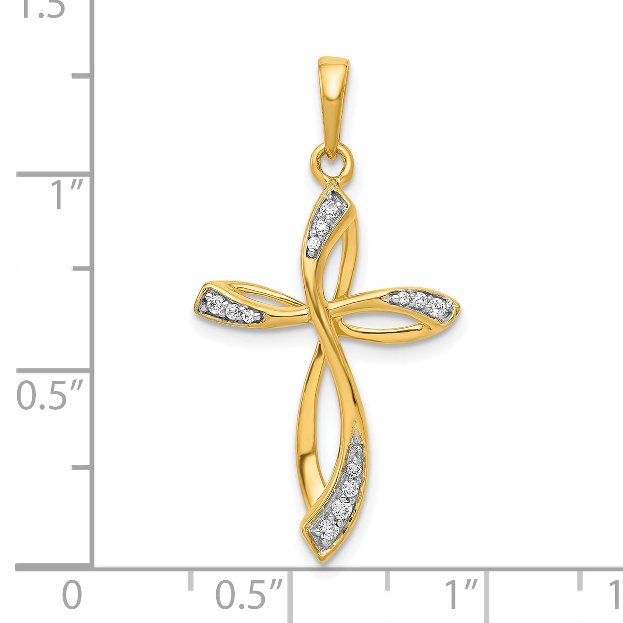 10K Yellow Gold 10K 1/10Ct. Diamond Cross Pendant