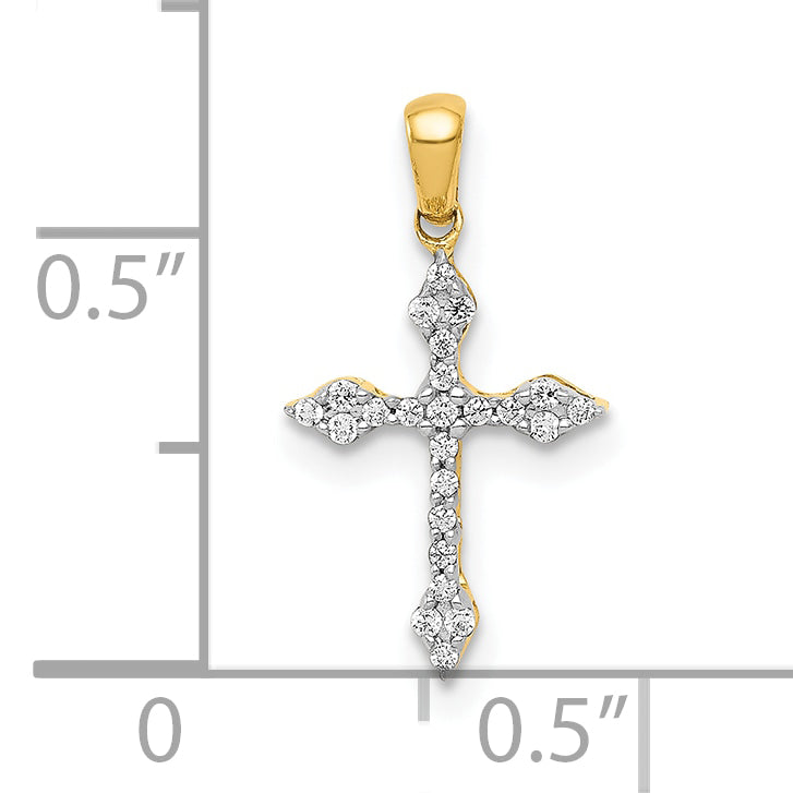 10K Yellow Gold 10K 1/15Ct. Diamond Cross Pendant