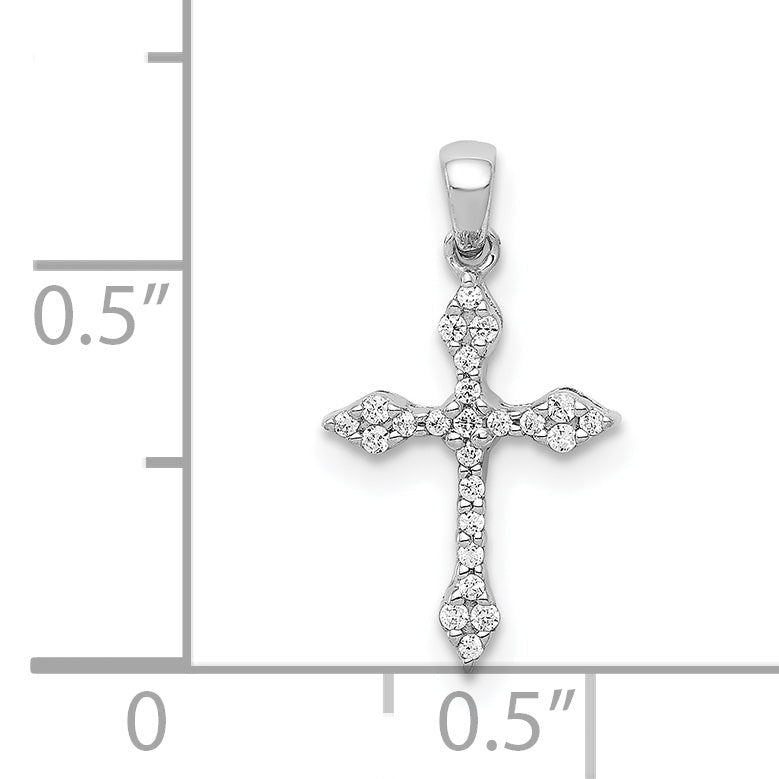 14K White Gold 1/15Ct. Diamond Cross Pendant