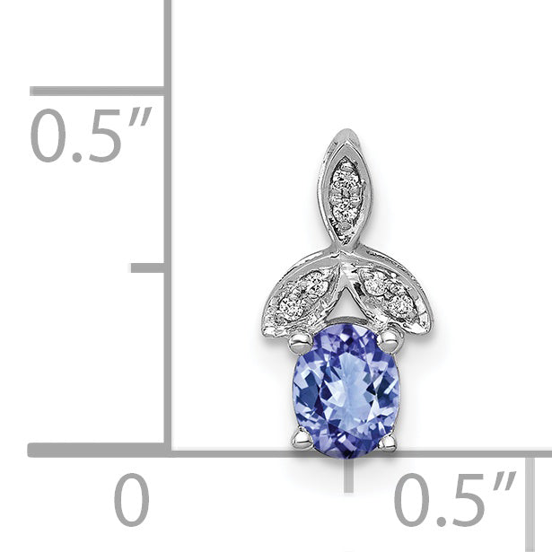 14k White Gold 14k White Gold Diamond and .45 Tanzanite Chain Slide