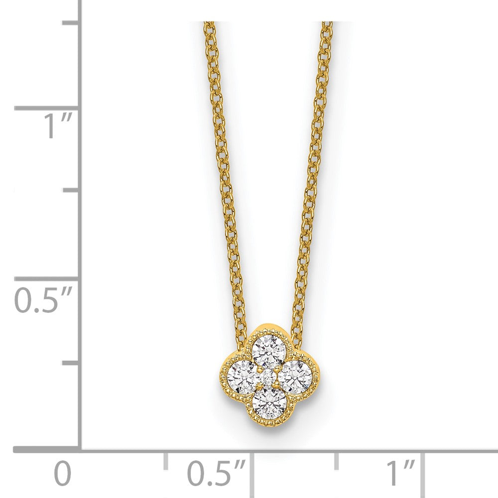 10k Yellow Gold 1/4 Ct. Lab Grown Diamond VS/SI+ G+ 18 inch Bloom Pendant Necklace