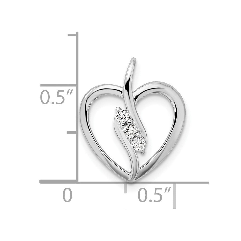 14k White Gold 1/10 Ct. Lab Grown Diamond VS/SI+ G+ Open Heart Pendant