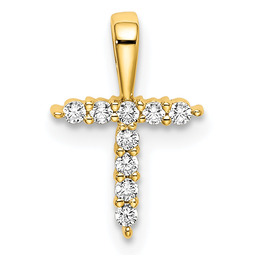 10k Yellow Gold Lab Grown VS/SI+ G+ Diamond Letter T Initial Pendant