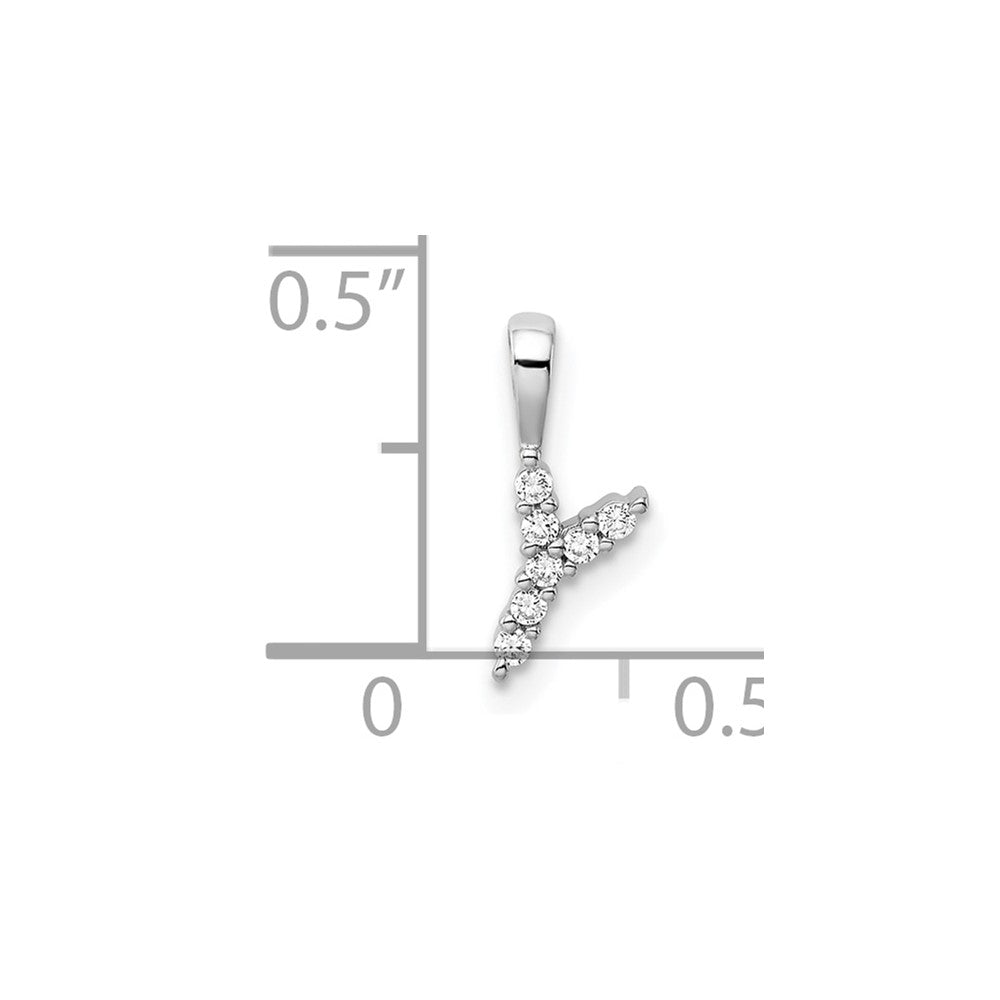 14k White Gold 1/15 Ct. Lab Grown Diamond VS/SI+ G+ Letter Y Initial Pendant