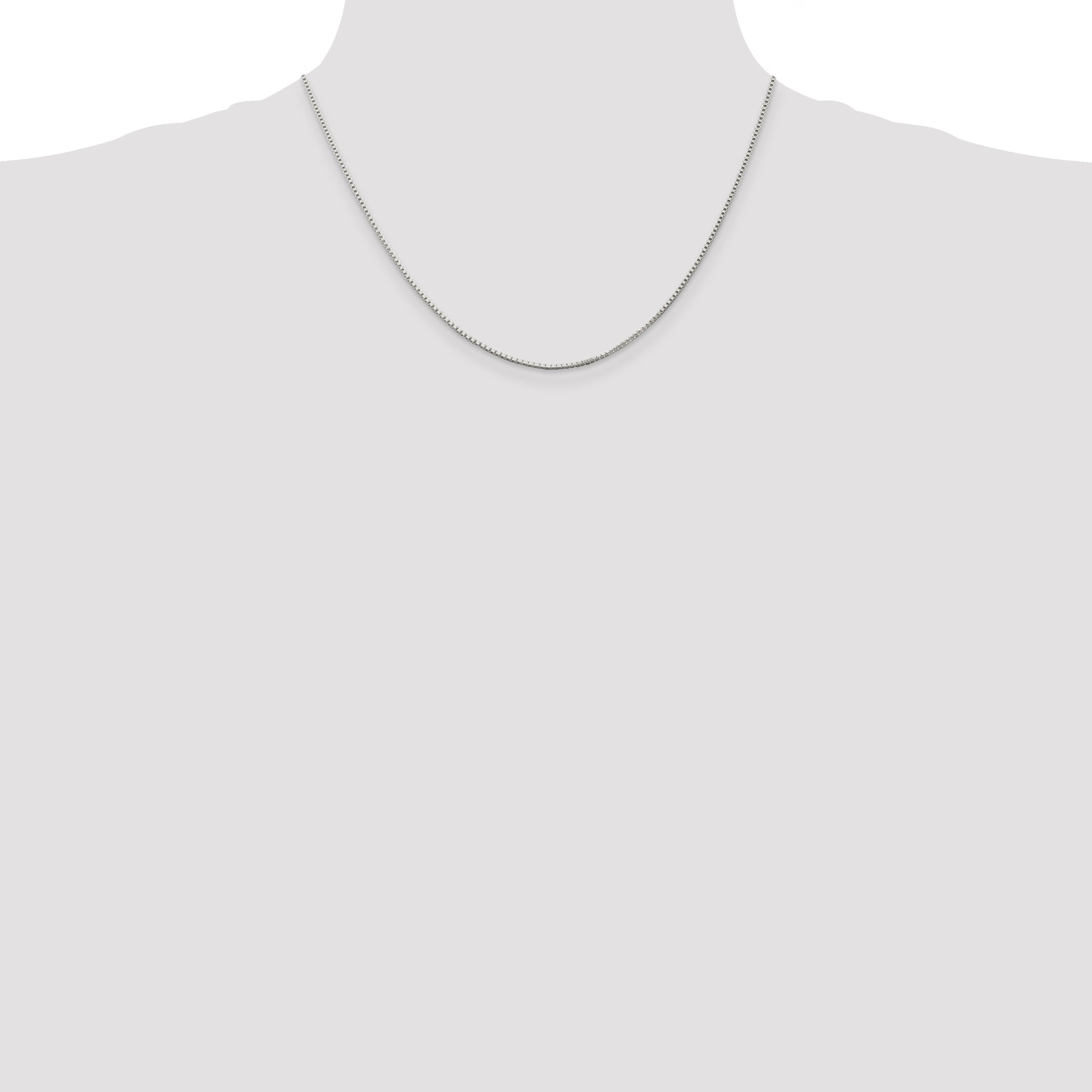 18 Inch Sterling Silver 1.25mm Box Chain W/2In Ext.