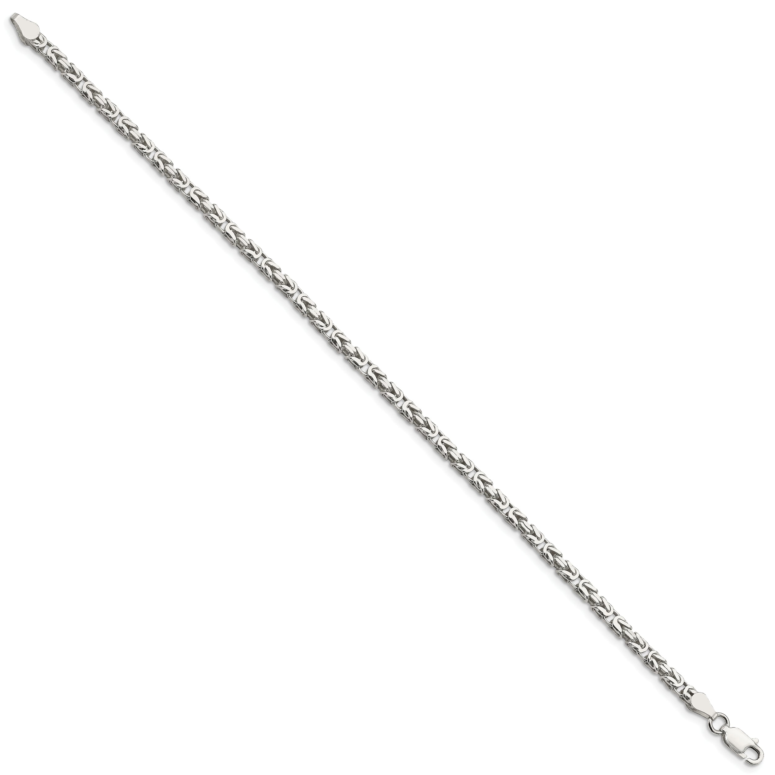 8 Inch Sterling Silver 2.5mm Byzantine Chain Bracelet