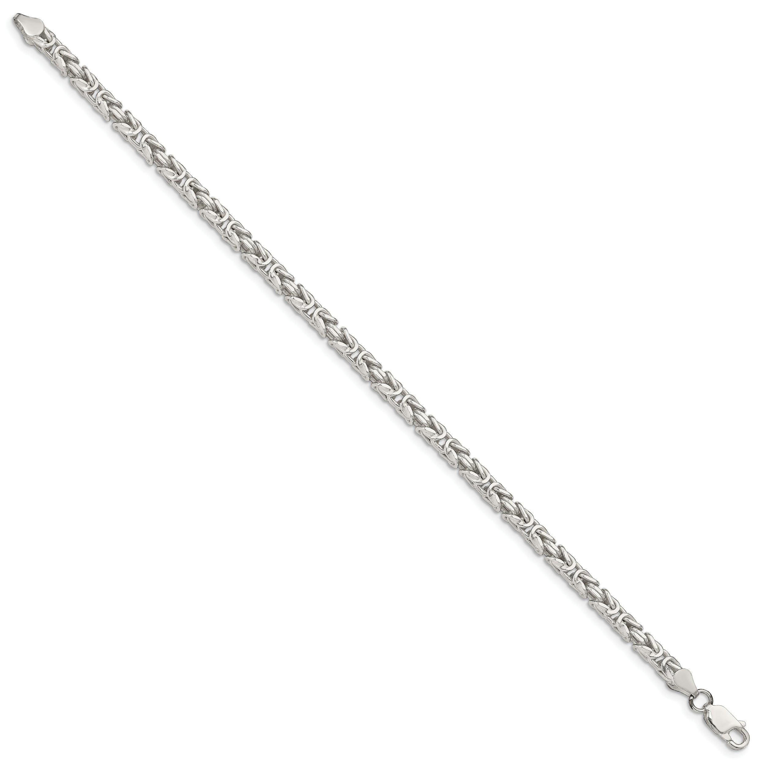 8 Inch Sterling Silver 3.25mm Byzantine Chain Bracelet