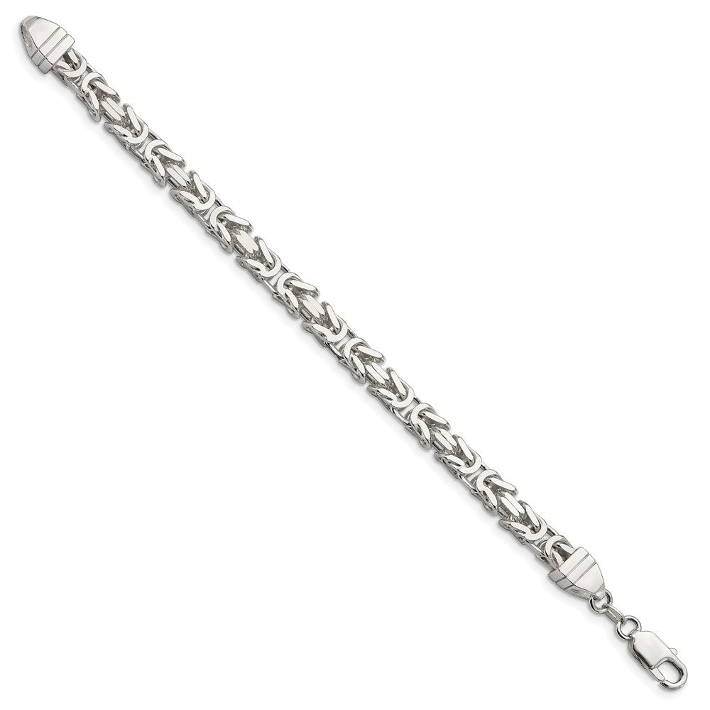 8 Inch Sterling Silver 6mm Byzantine Chain Bracelet