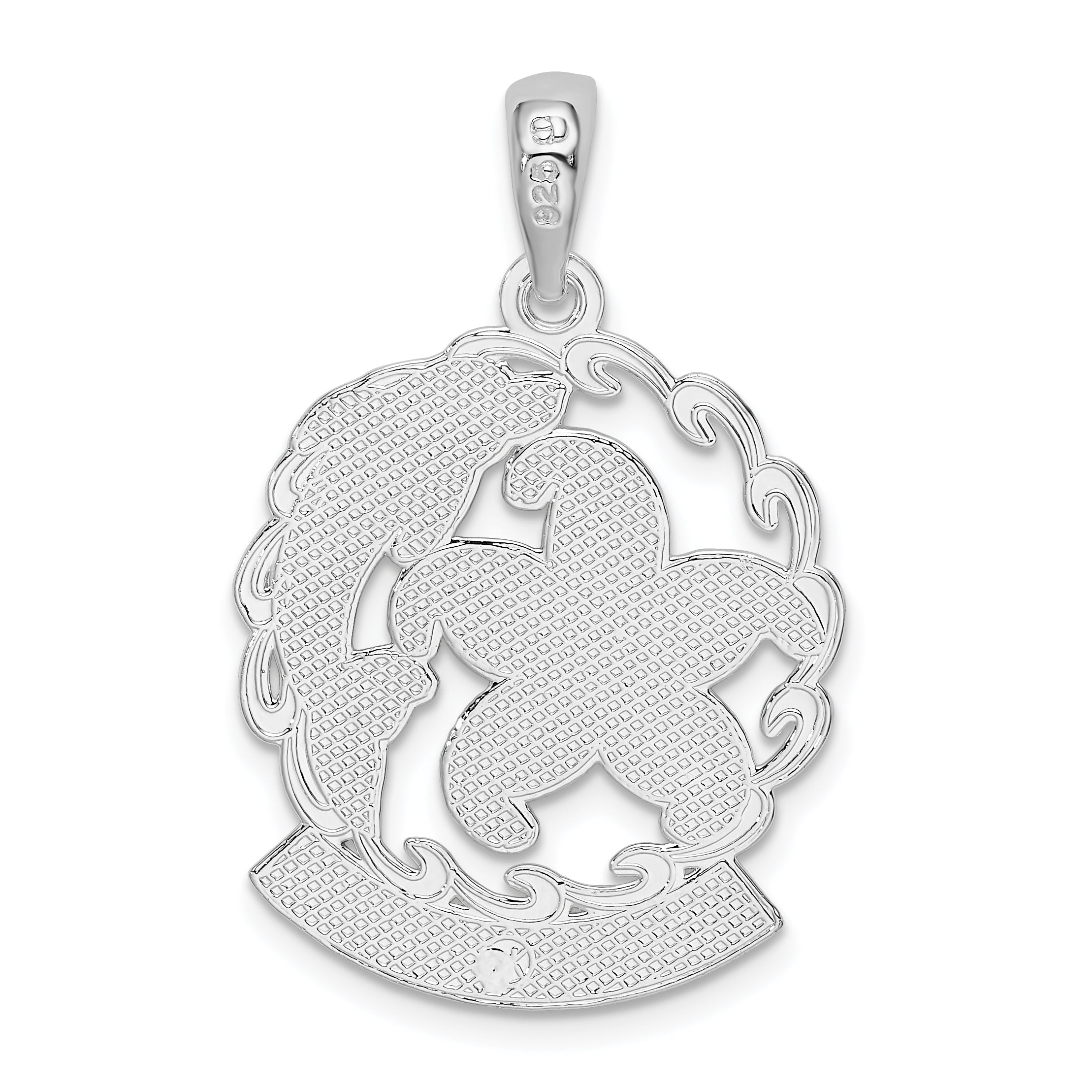 Sterling Silver De-Ani Rhodium-Plated St. Thomas Starfish And Dolphin Pendant