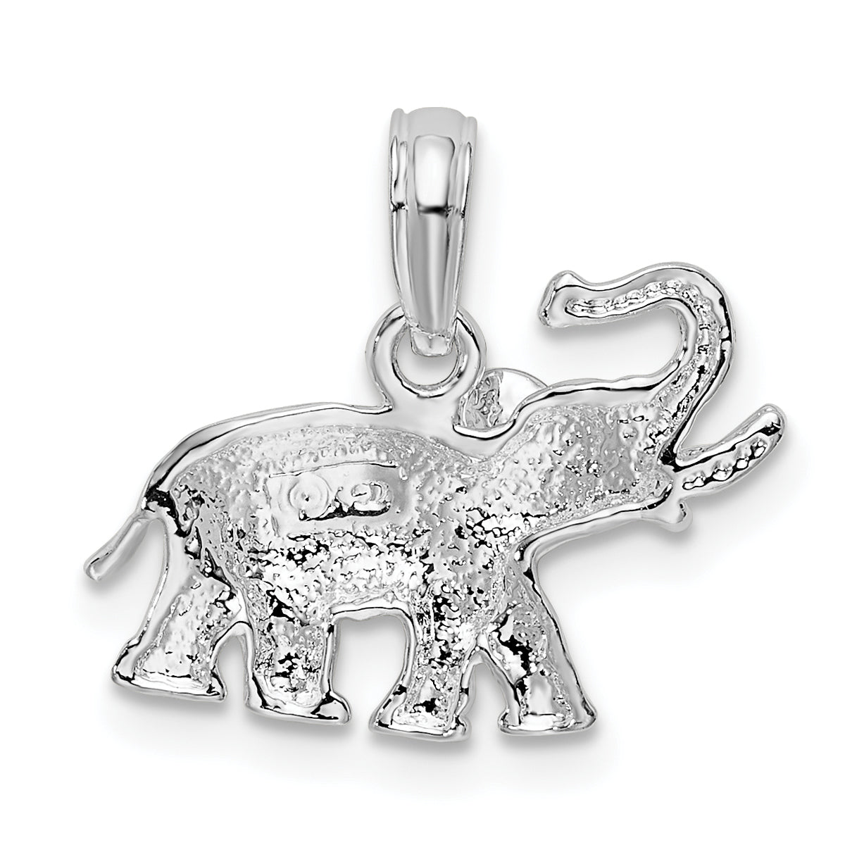 Sterling Silver De-Ani Rhodium-Plated Polished Elephant Pendant