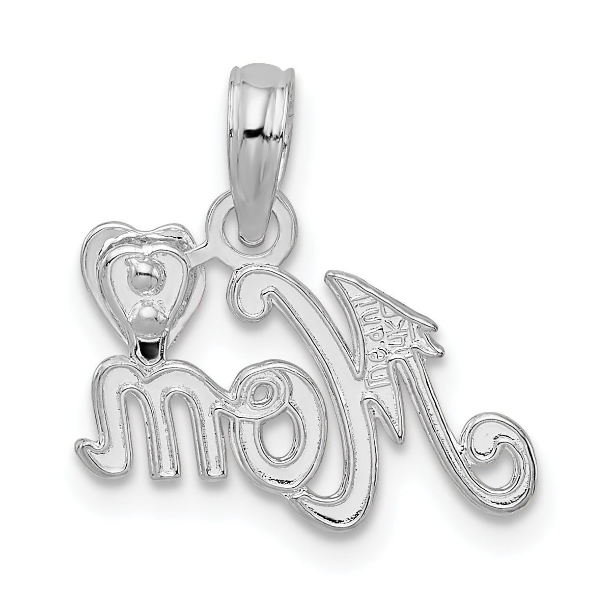 Sterling Silver De-Ani Polished Mom With Heart Pendant