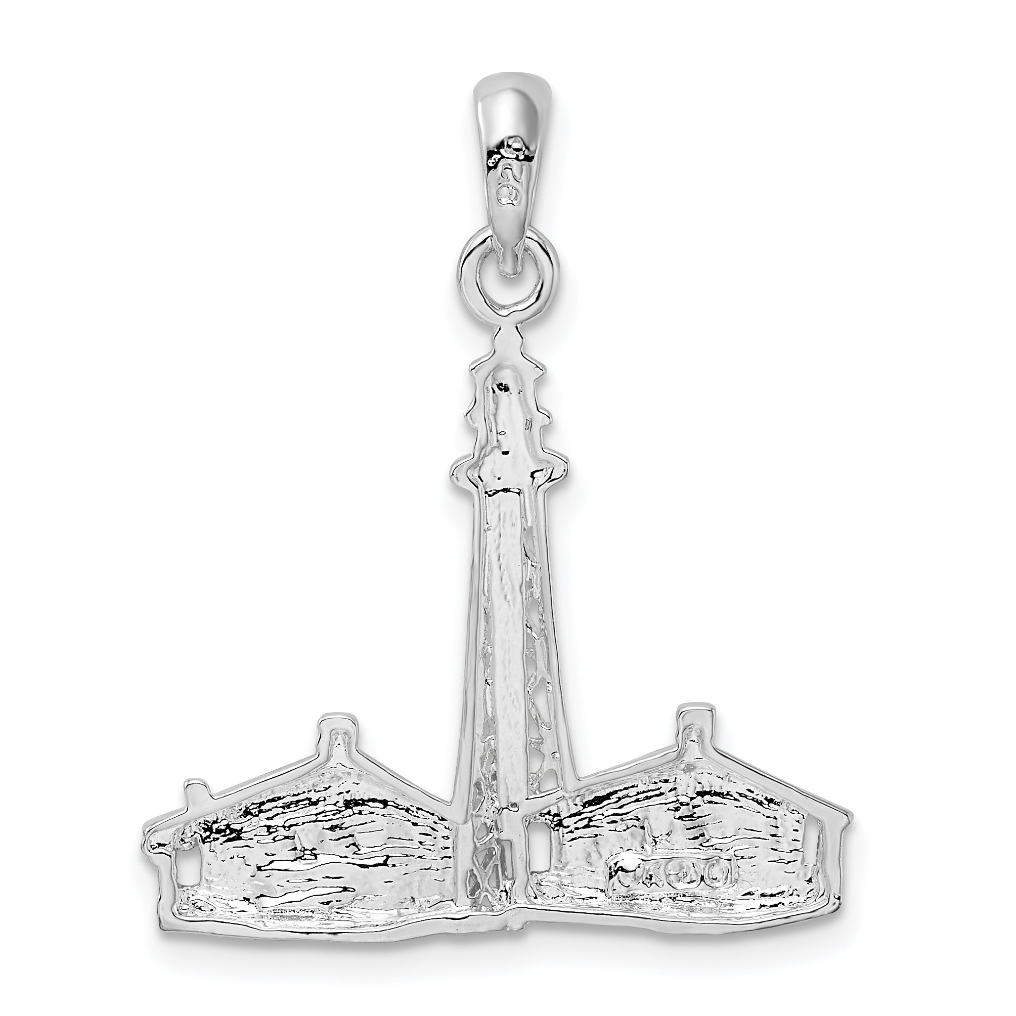 Sterling Silver De-Ani Rhodium-Plated Sanibel Island Lighthouse Pendant