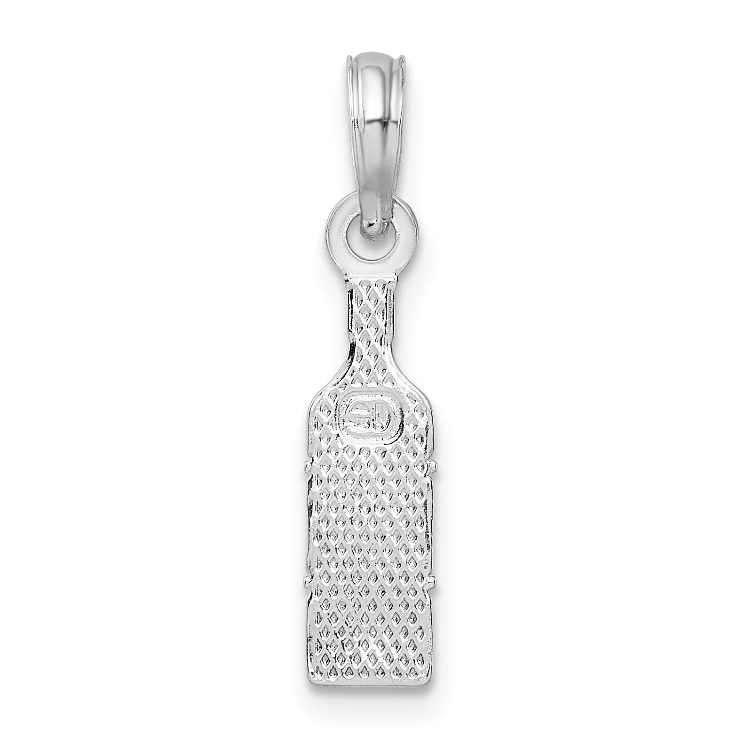 Sterling Silver De-Ani Rhodium-Plated Polished Wine Bottle Pendant