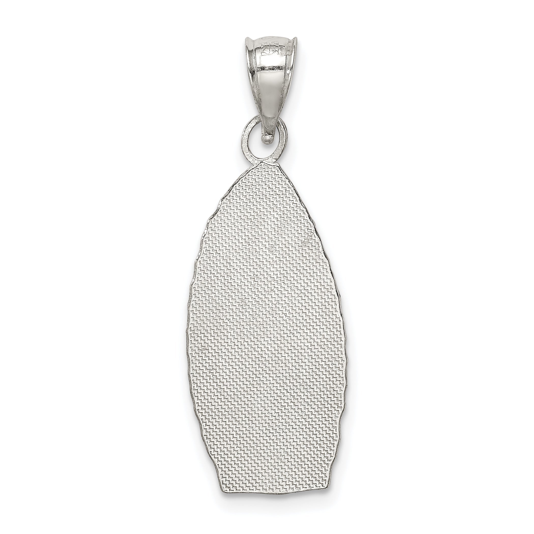 Sterling Silver Polished Religious Teardrop Pendant