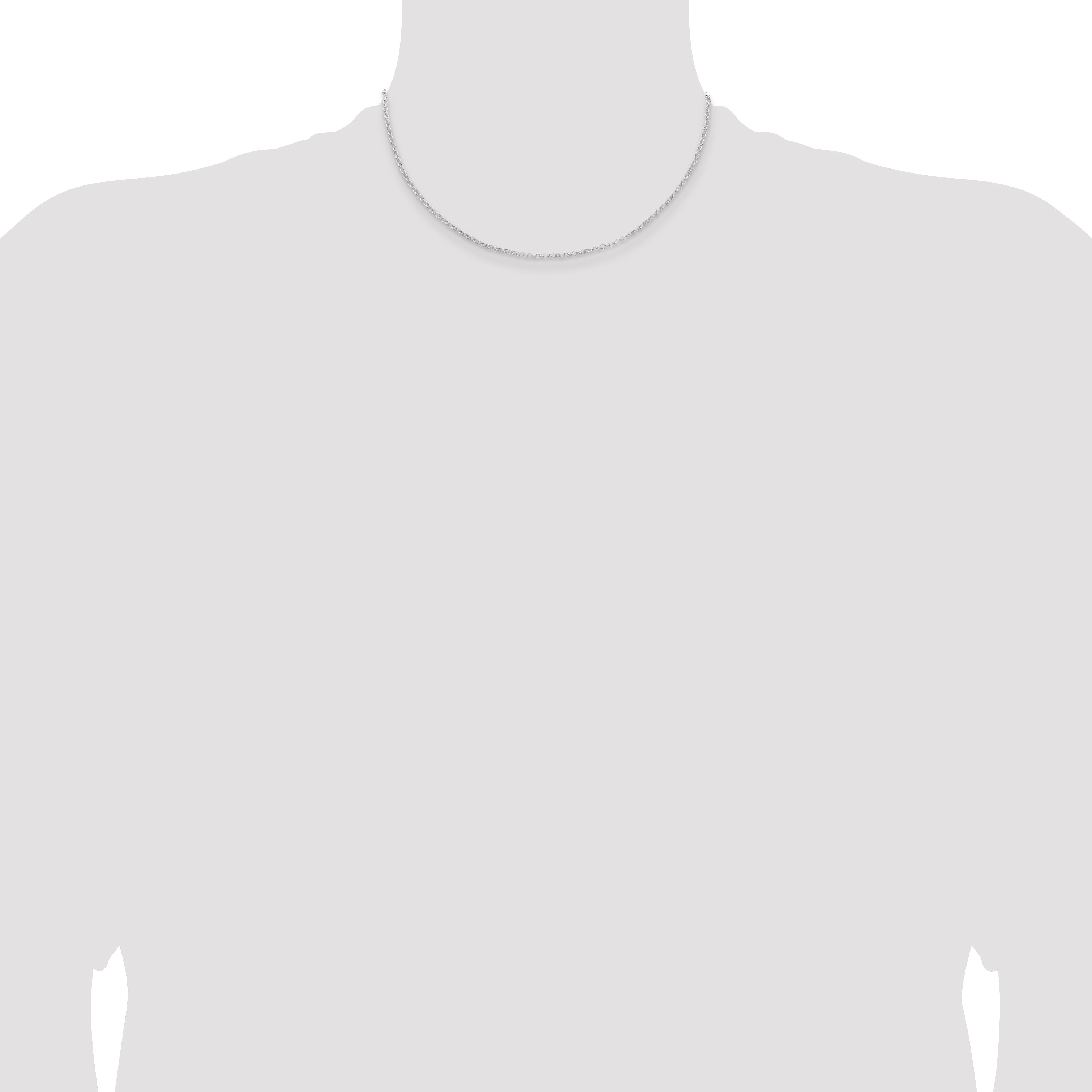 16 Inch Sterling Silver Rhodium-Plated 2mm Rolo Chain Necklace