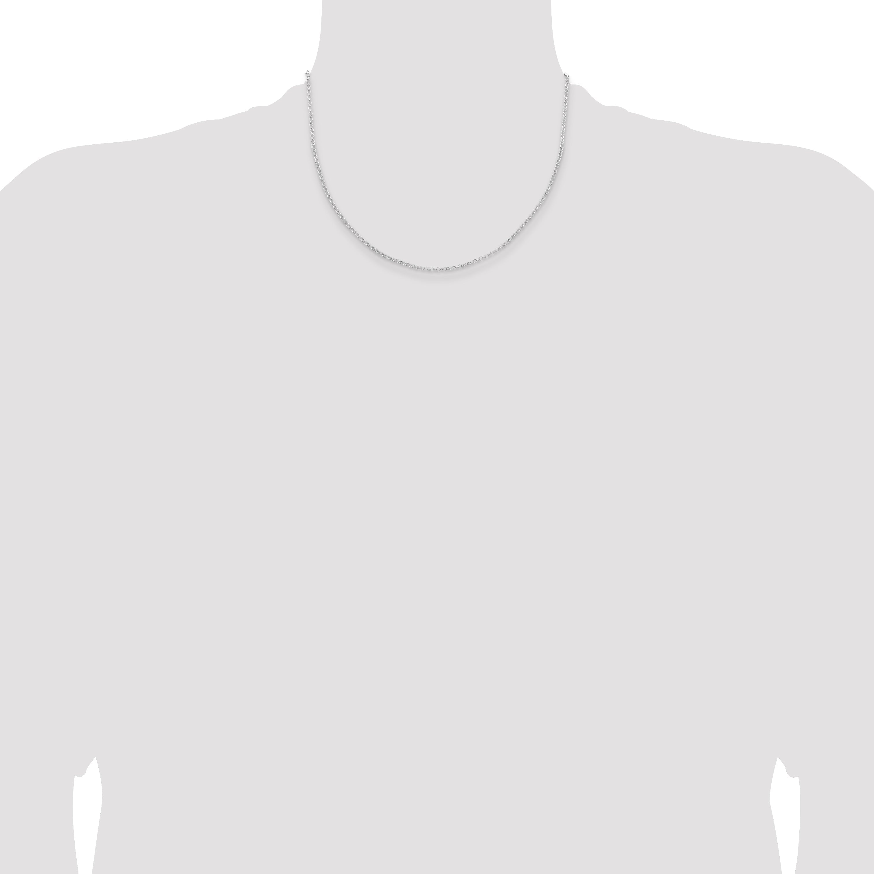 18 Inch Sterling Silver Rhodium-Plated 2mm Rolo Chain Necklace