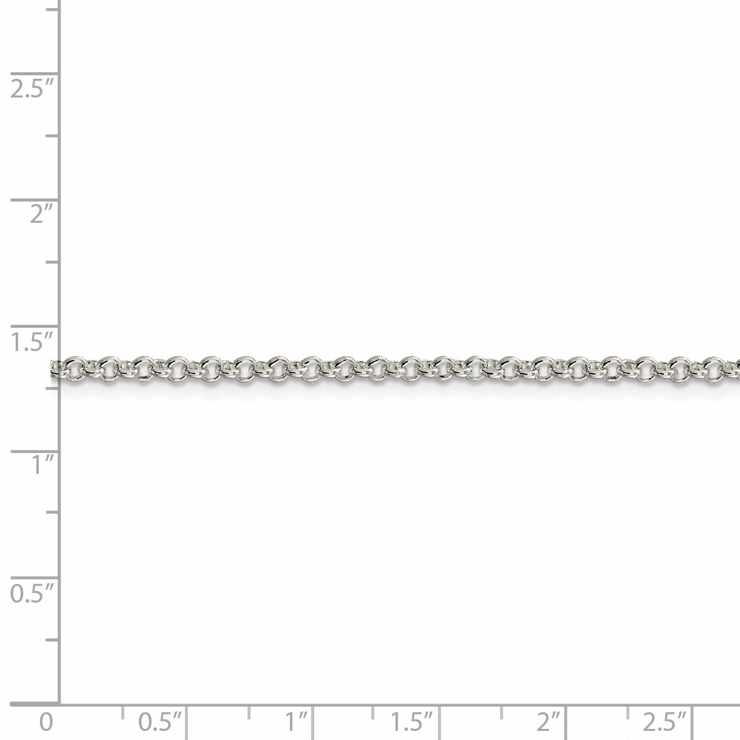 36 Inch Sterling Silver 2.5mm Rolo Chain Necklace