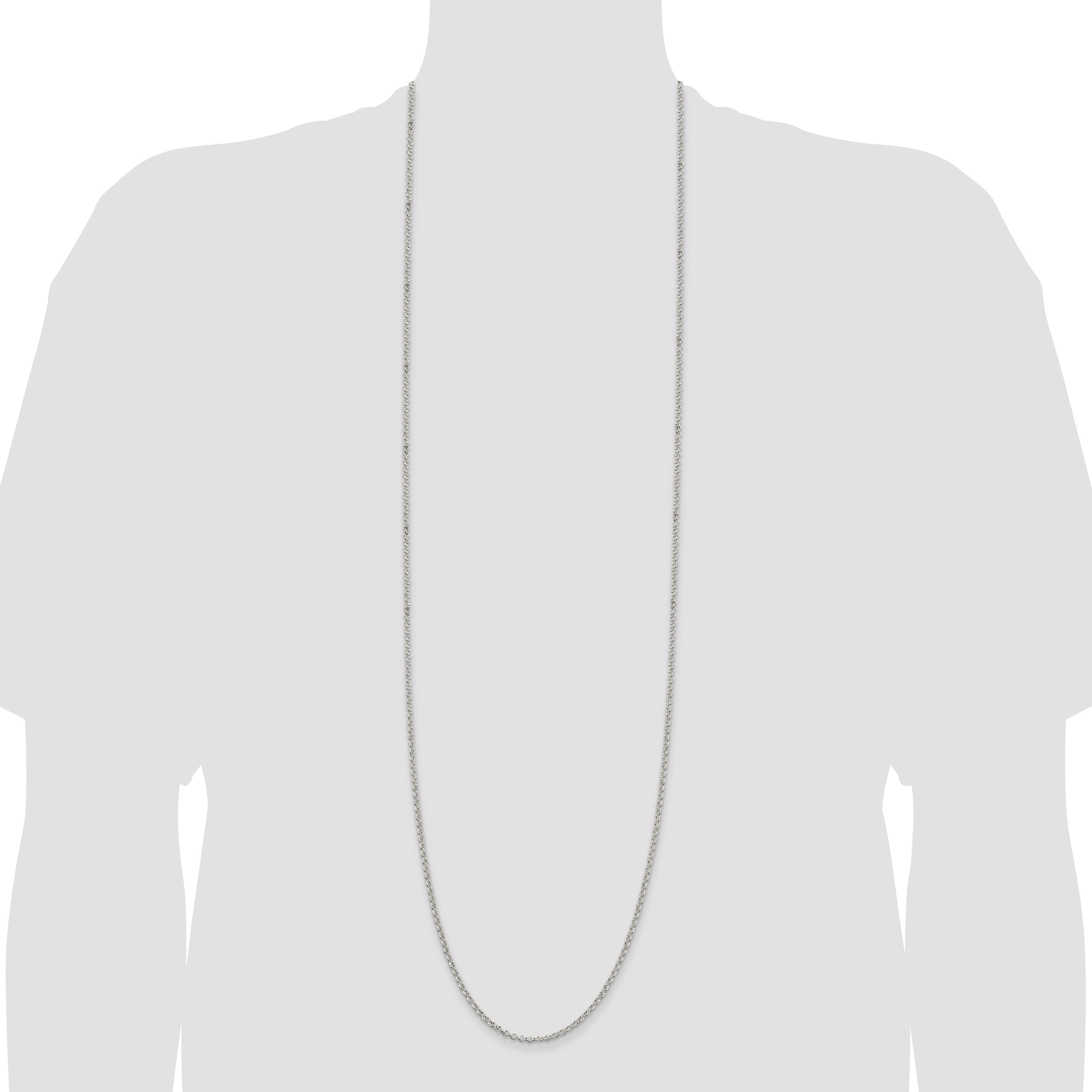 42 Inch Sterling Silver 2.8mm Rolo Chain Necklace