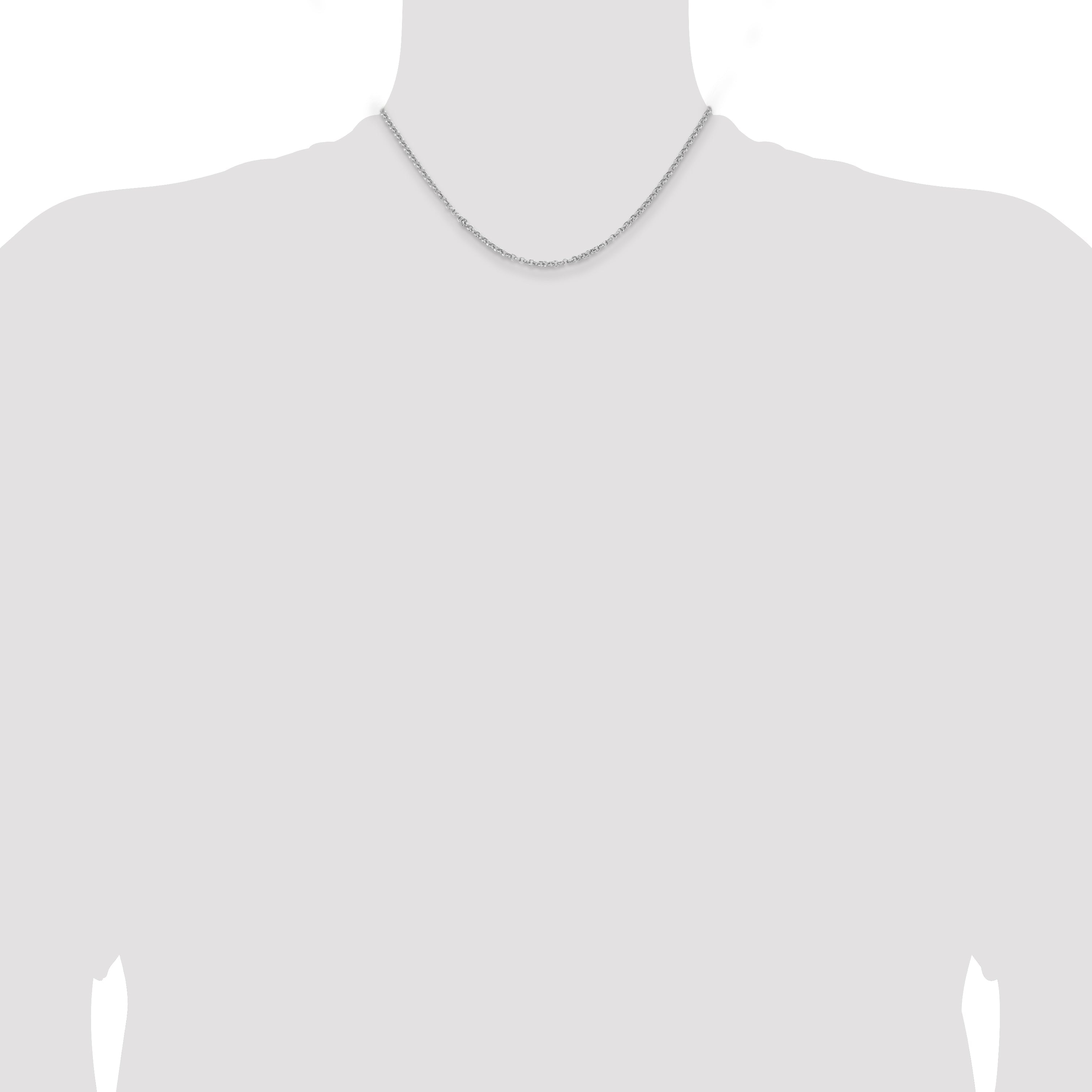 16 Inch Sterling Silver Rhodium-Plated 2.8mm Rolo Chain Necklace