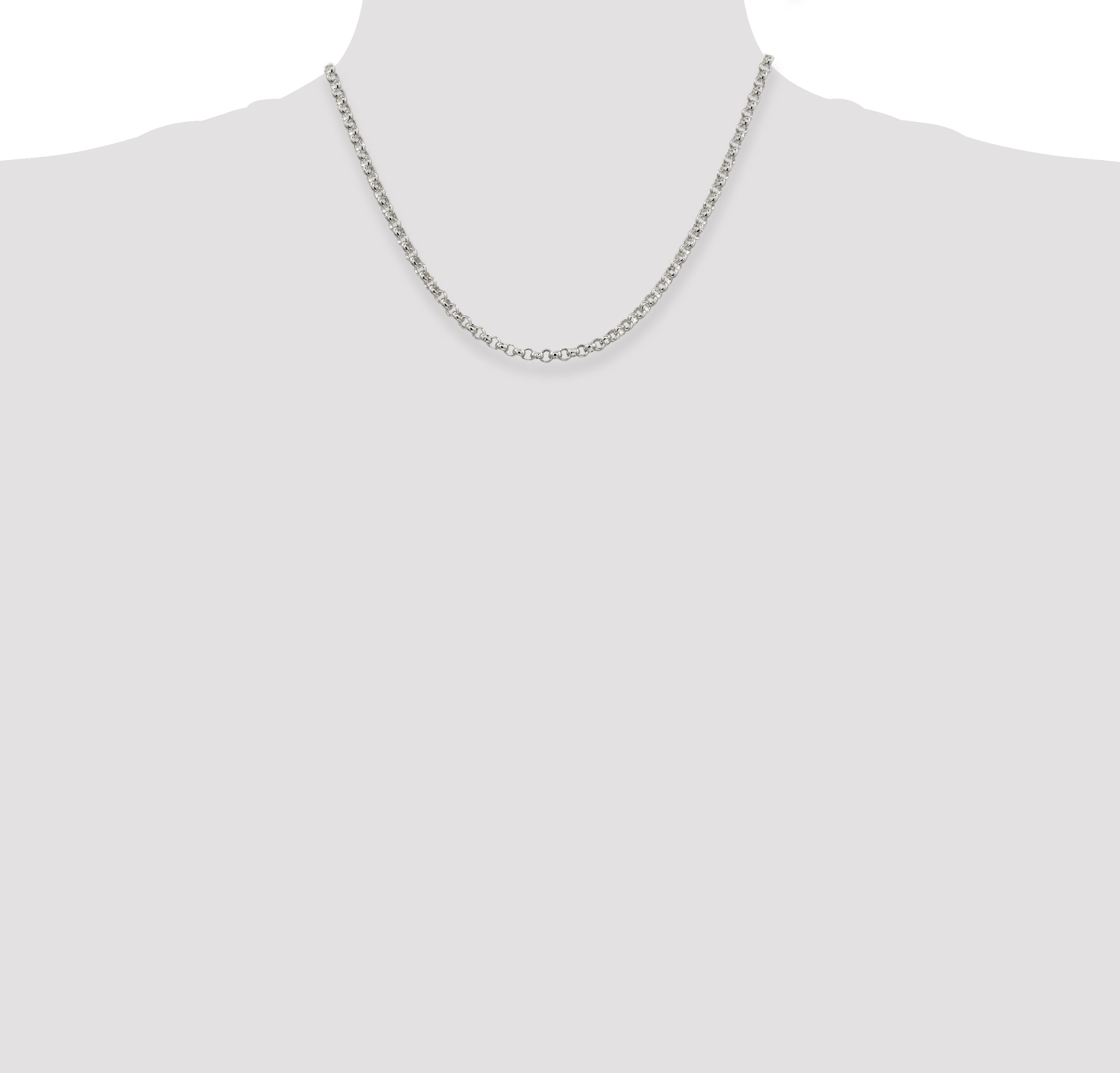18 Inch Sterling Silver 4mm Rolo Chain Necklace