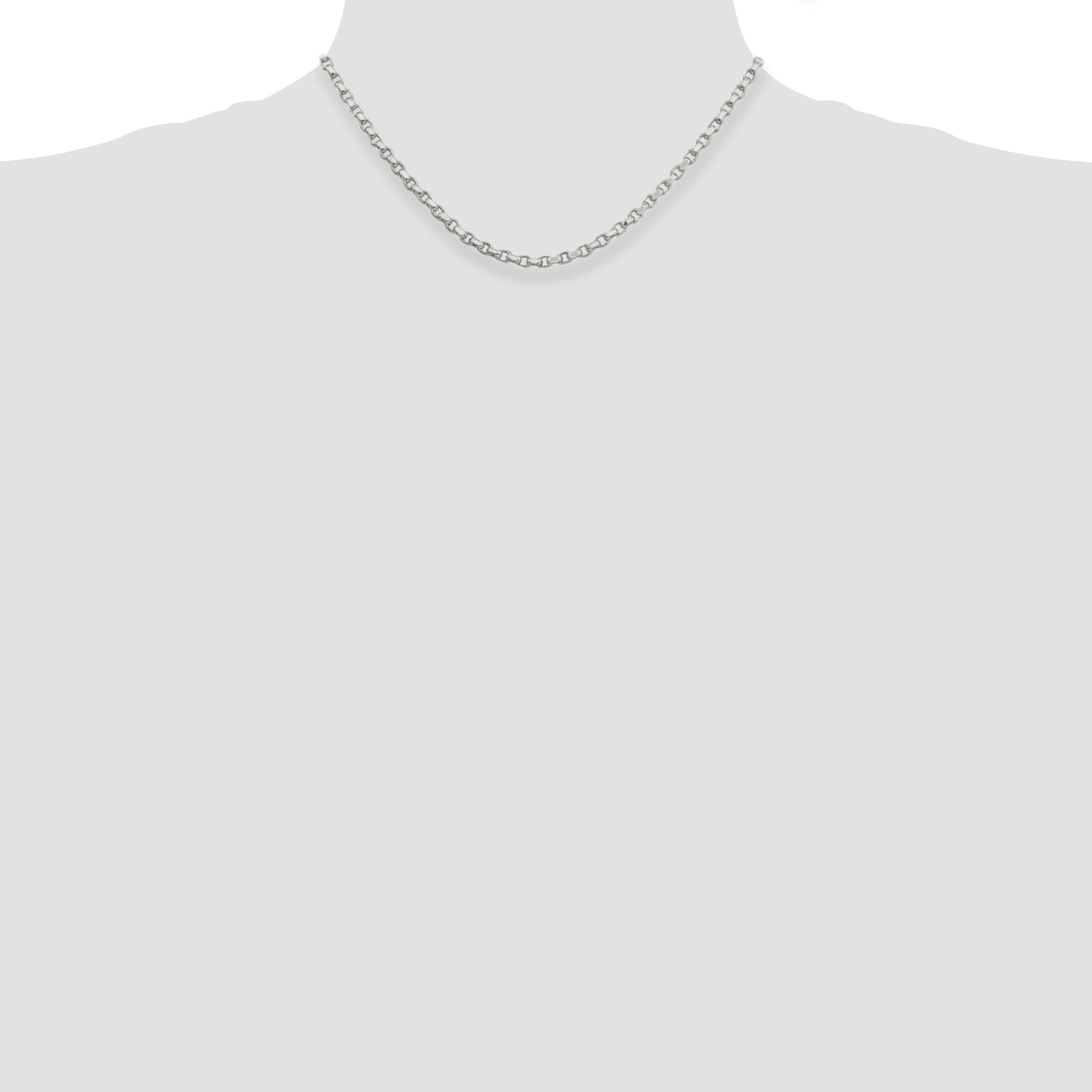 16 Inch Sterling Silver 3.5mm Diamond-Cut Rolo Chain Necklace