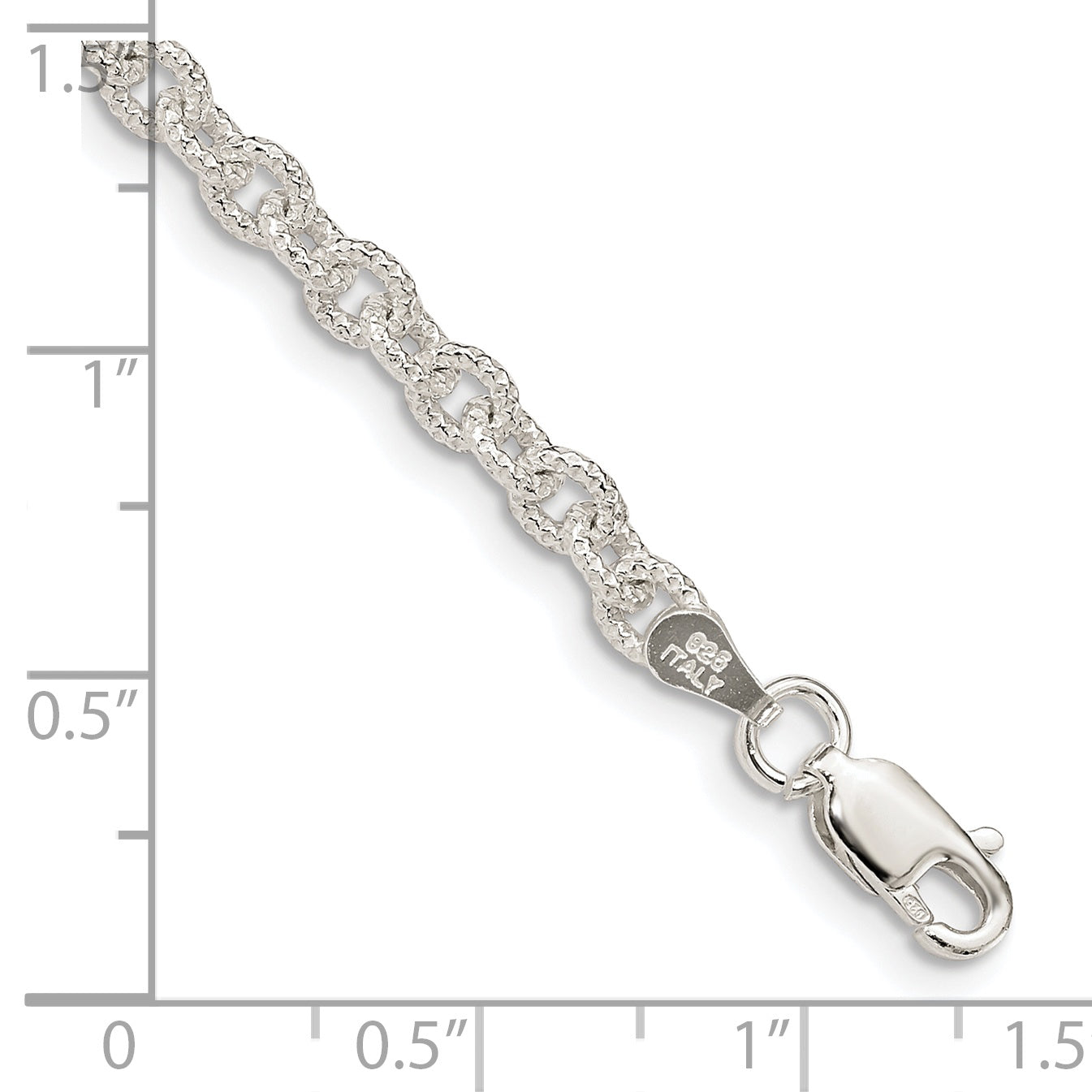 6 Inch Sterling Silver 3.75mm Fancy Rolo Chain Bracelet