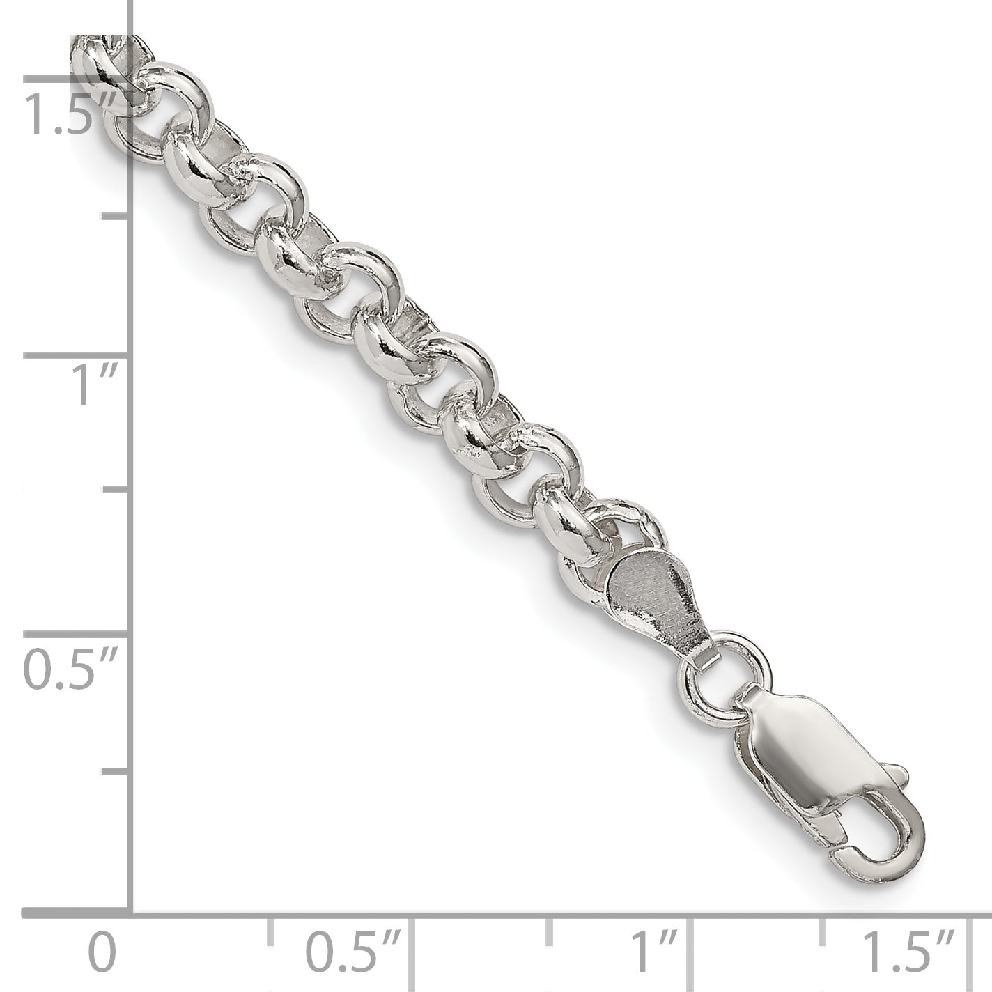 7.5 Inch Sterling Silver 5mm Rolo Chain Bracelet