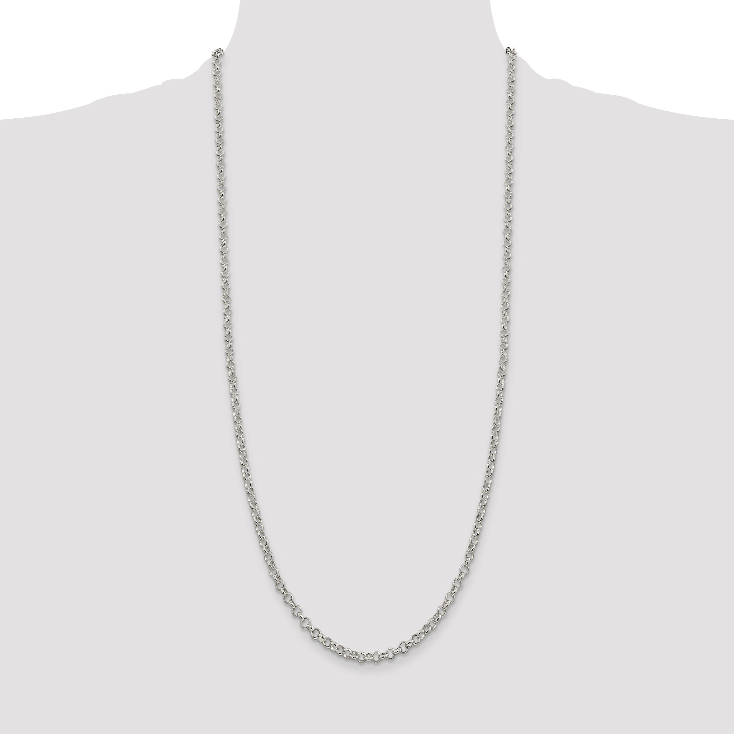 30 Inch Sterling Silver 4mm Rolo Chain Necklace