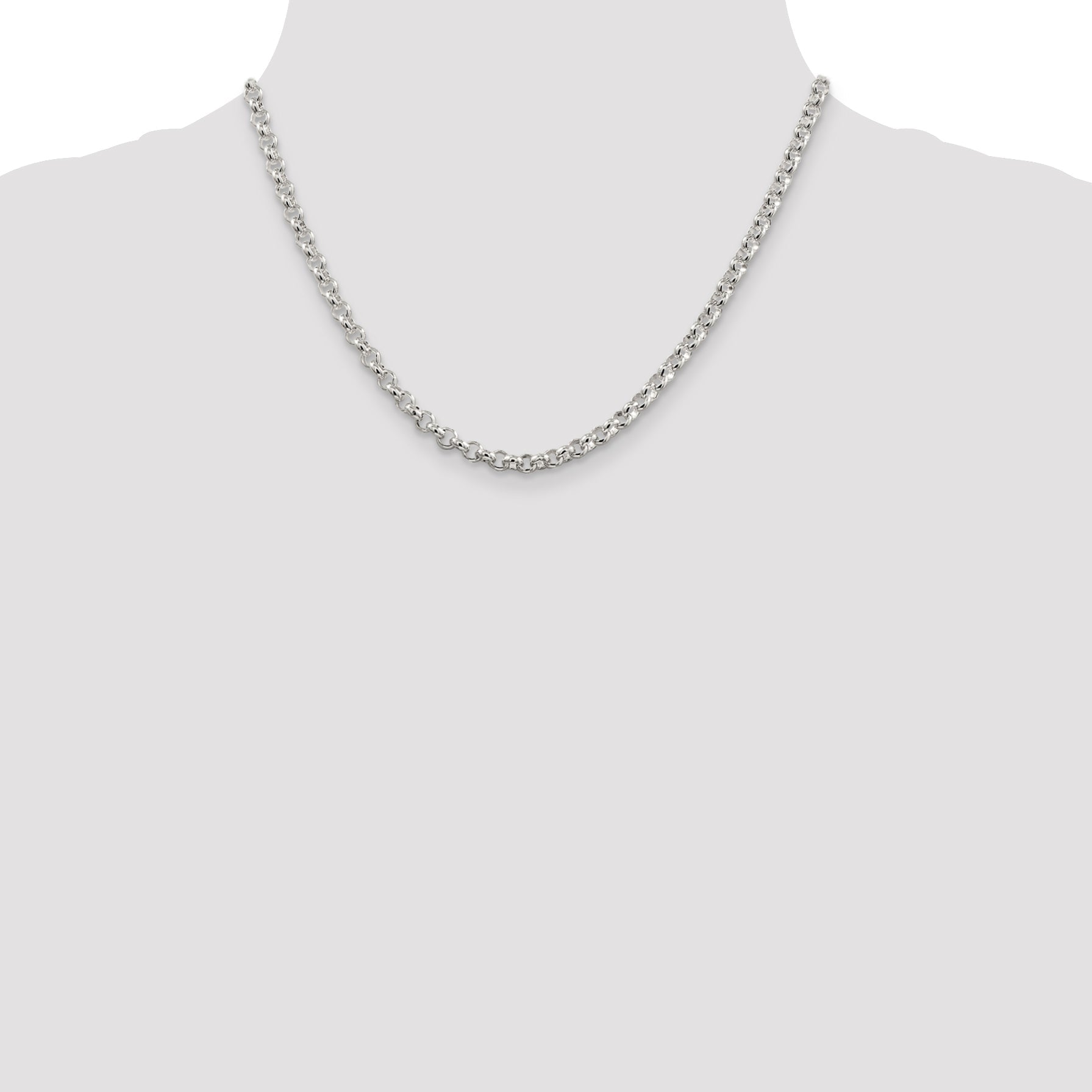 18 Inch Sterling Silver 4.6mm Rolo Chain Necklace